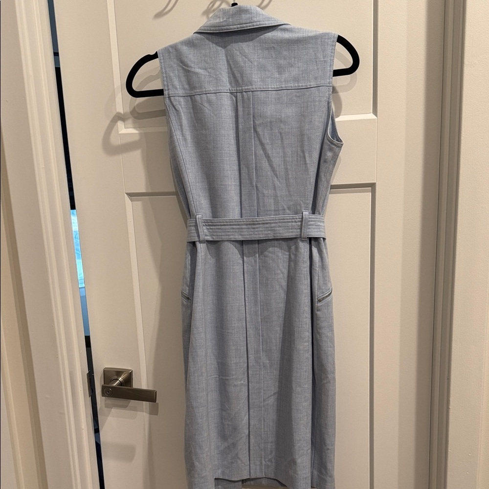 Calvin Klein Sky Blue Moto Wrap Mini Dress - Picture 10 of 10
